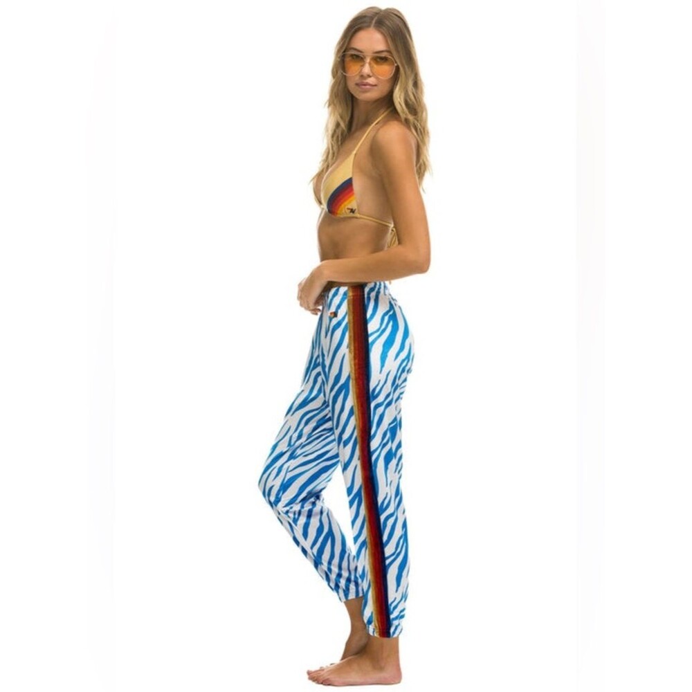 Aviator Nation CLASSIC VELVET SWEATPANTS - BLUE TIGER Unisex Size Medium